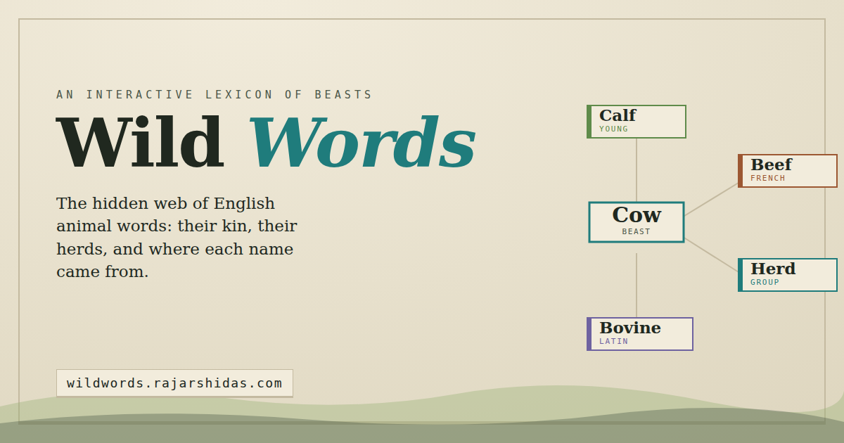 Wild Words: an interactive lexicon of English animal names and the words around each one